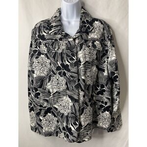 Croft & Barrow Womens Linen Blend Jacket Size XL Lagenlook Polished Vacation Fun